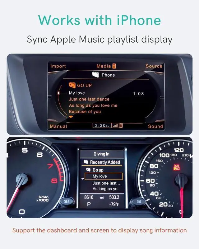 Alt view image 4 of 7 - Bluetooth 5.0 aptX-HD Car Adapter Compatible for Audi MMI 3G AMI Music Interface,Audi Symphony,Audi Concert,Mercedes Media Interface and Volkswagen MDI Connector(A1-3000A)