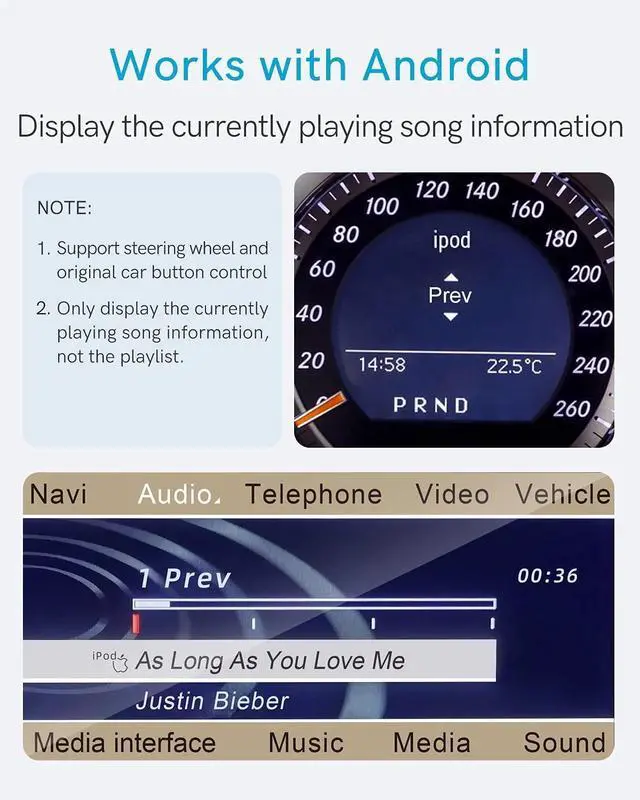 Alt view image 5 of 7 - Bluetooth 5.0 aptX-HD Adapter with AMI/MDI Cable 2005-2011 Mercedes MDI iPod Music Interface3000A