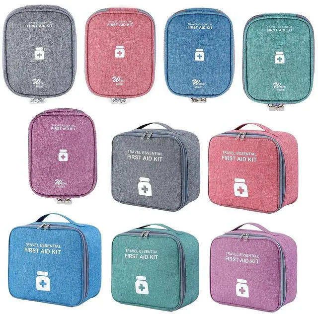 Alt view image 7 of 7 - Visland First Aid Bag First Aid Kit Empty Medical Storage Bag Red Trauma Bag for Camping,Waterproof Oxford Cloth Wound Trauma Bag