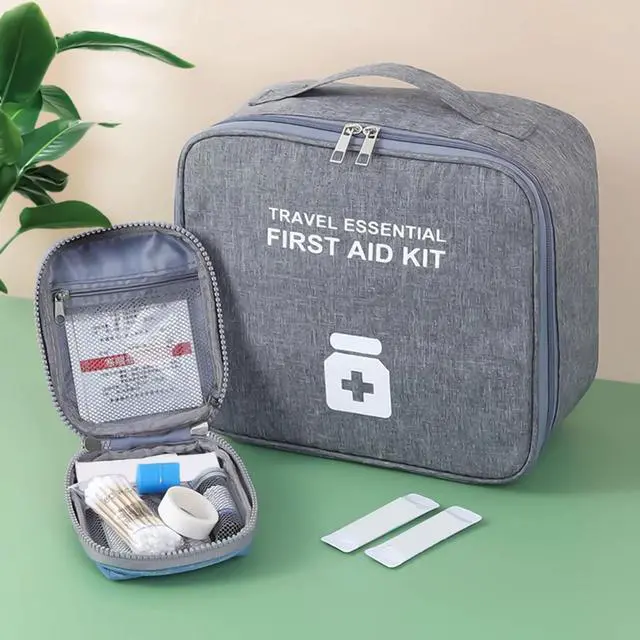 Alt view image 3 of 7 - Visland First Aid Bag First Aid Kit Empty Medical Storage Bag Red Trauma Bag for Camping,Waterproof Oxford Cloth Wound Trauma Bag