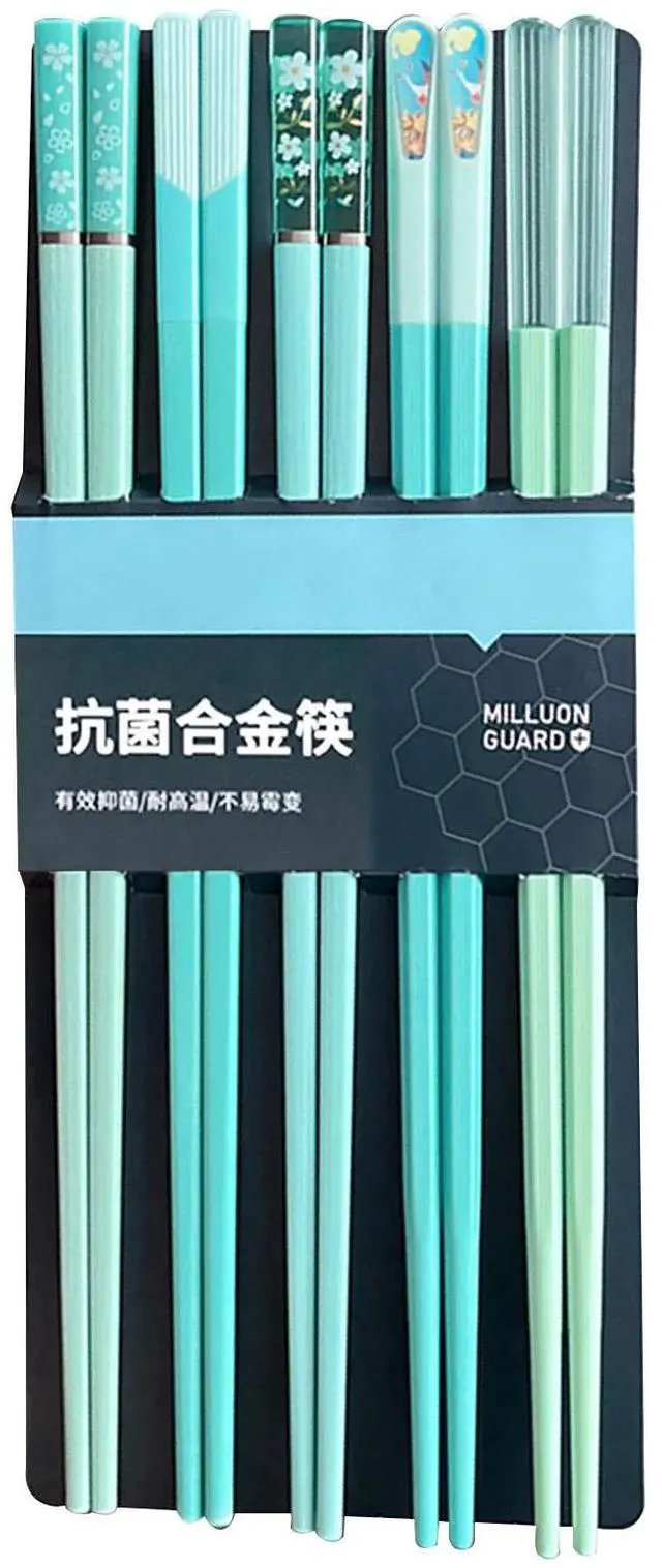 Main image of Hariumiu Chopsticks Set 5 Pairs Reusable Plastic Chopsticks Bpa-free Dishwasher-safe Non-slip Fiberglass Chinese Japanese Chopstick Gift Set Fiberglass