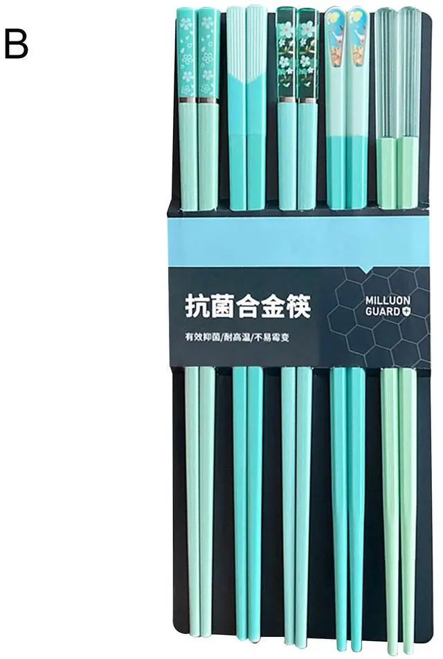 Alt view image 2 of 6 - Hariumiu Chopsticks Set 5 Pairs Reusable Plastic Chopsticks Bpa-free Dishwasher-safe Non-slip Fiberglass Chinese Japanese Chopstick Gift Set Fiberglass