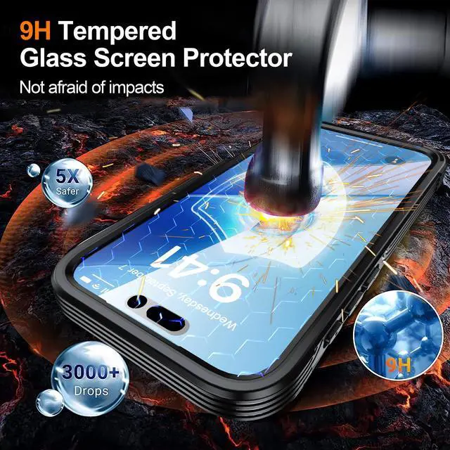 Alt view image 5 of 6 - Decase Magnetic Case for iPhone 17 Pro Max 2025,Military Grade Rugged 360 Full Body Cover Built in Screen Protector,Compatible with Mag-Safe,Heavy Duty Hard PC+TPU Hybrid Clear Cover,Black