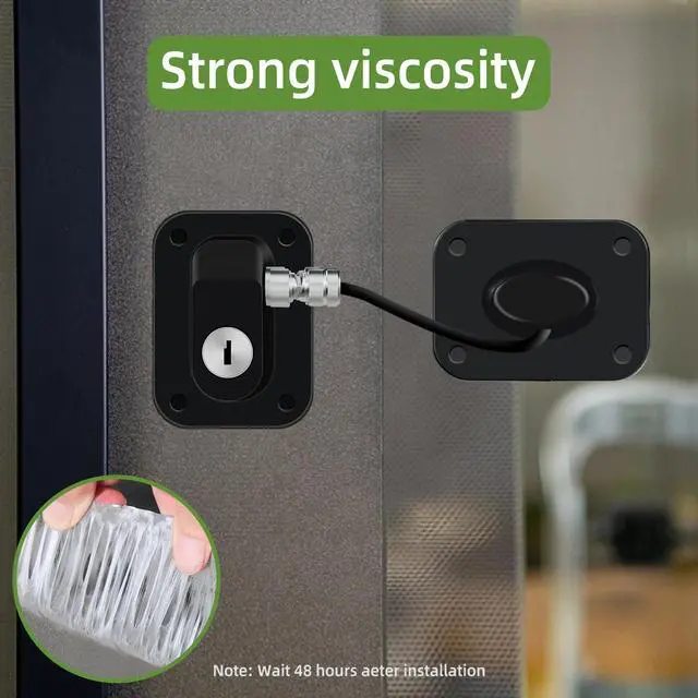 Alt view image 4 of 7 - Refrigerator Lock, Fridge Lock for Adults, Volibel Multi-Purpose Safety Proofing Cabinet Lock with Key 2 pack(Black)