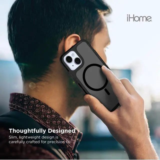 Alt view image 5 of 7 - iHome Magnetic Velo Phone Case for iPhone 16 Plus/15 Plus/14 Plus/15 Pro Max/14 Pro Max/13 Pro Max/12 Pro Max, Black