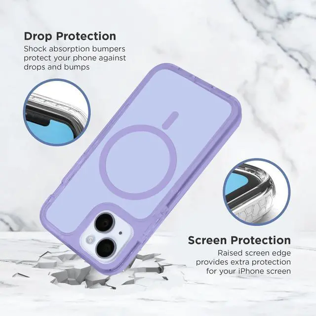 Alt view image 6 of 7 - iHome Magnetic Velo Phone Case for iPhone 16 Plus/15 Plus/14 Plus/15 Pro Max/14 Pro Max/13 Pro Max/12 Pro Max, Purple