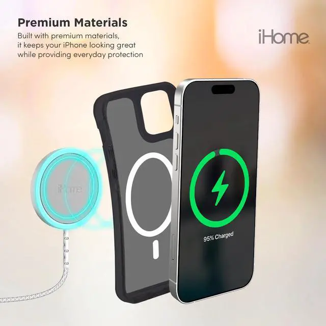 Alt view image 7 of 7 - iHome Magnetic Velo Phone Case for iPhone 16 Plus/15 Plus/14 Plus/15 Pro Max/14 Pro Max/13 Pro Max/12 Pro Max, Black