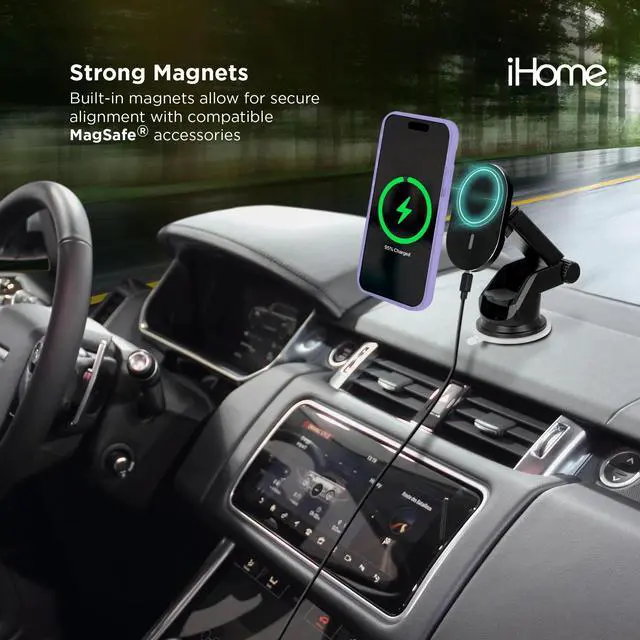 Alt view image 4 of 7 - iHome Magnetic Velo Phone Case for iPhone 16 Plus/15 Plus/14 Plus/15 Pro Max/14 Pro Max/13 Pro Max/12 Pro Max, Purple