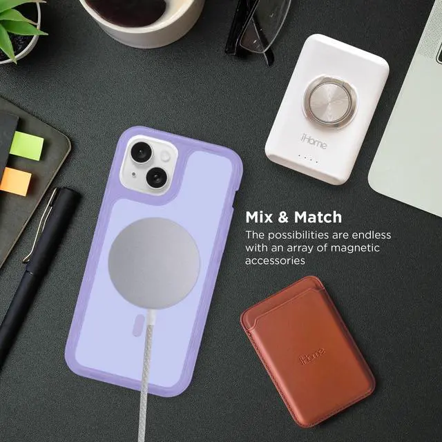 Alt view image 3 of 7 - iHome Magnetic Velo Phone Case for iPhone 16 Plus/15 Plus/14 Plus/15 Pro Max/14 Pro Max/13 Pro Max/12 Pro Max, Purple