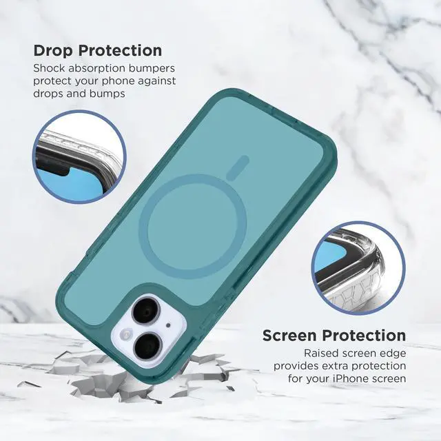 Alt view image 6 of 7 - iHome Magnetic Velo Phone Case for iPhone 16 Plus/15 Plus/14 Plus/15 Pro Max/14 Pro Max/13 Pro Max/12 Pro Max, Dark Blue