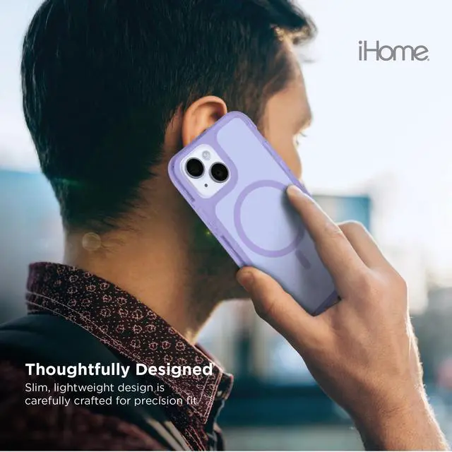 Alt view image 5 of 7 - iHome Magnetic Velo Phone Case for iPhone 16 Plus/15 Plus/14 Plus/15 Pro Max/14 Pro Max/13 Pro Max/12 Pro Max, Purple