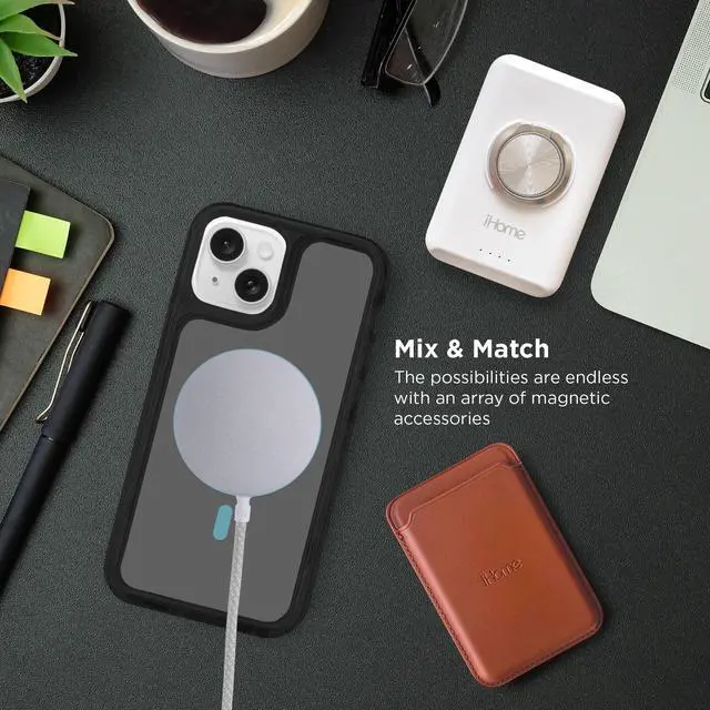 Alt view image 3 of 7 - iHome Magnetic Velo Phone Case for iPhone 16 Plus/15 Plus/14 Plus/15 Pro Max/14 Pro Max/13 Pro Max/12 Pro Max, Black