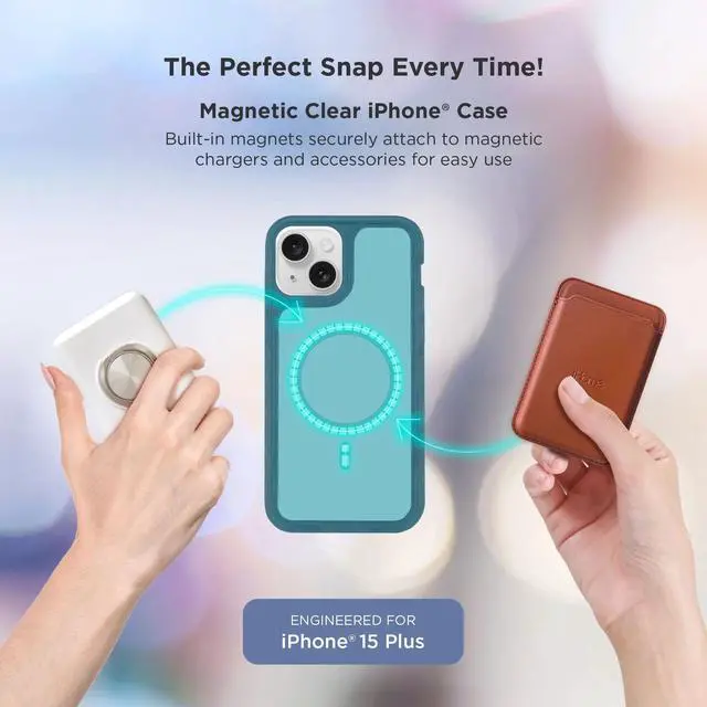 Alt view image 2 of 7 - iHome Magnetic Velo Phone Case for iPhone 16 Plus/15 Plus/14 Plus/15 Pro Max/14 Pro Max/13 Pro Max/12 Pro Max, Dark Blue