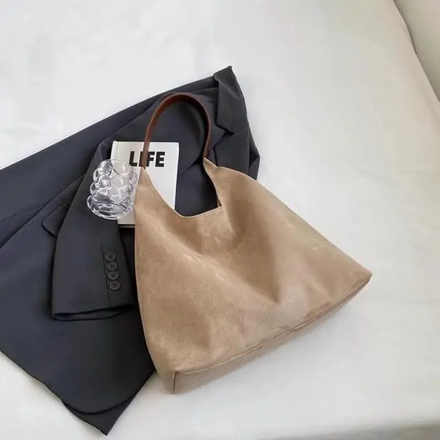 Alt view image 7 of 7 - Leather Hobo bags for women suede purse slouchy tote bag brown leather purse suede hobo shoulder bag