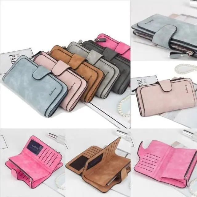 Alt view image 2 of 4 - Women Lady Leather Trifold Card Wallet Clutch Checkbook Handbag Zip Purse Card Phone Holder Long Design Lady Fashion Wallets