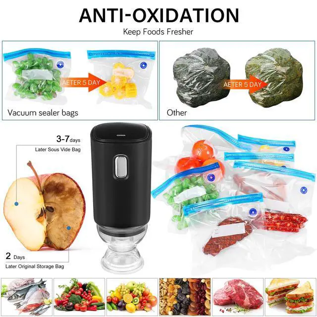 Alt view image 4 of 7 - Vacuum Sealer Machine, 1 Set Rechargeable Food Saver Vacuum Sealer Machine, Portable Handheld Food Sealer