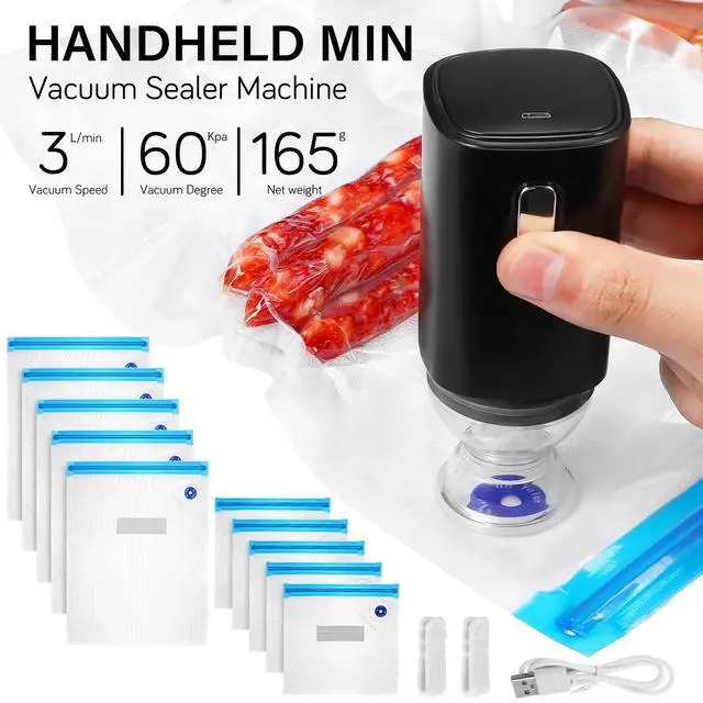 Alt view image 5 of 7 - Vacuum Sealer Machine, 1 Set Rechargeable Food Saver Vacuum Sealer Machine, Portable Handheld Food Sealer