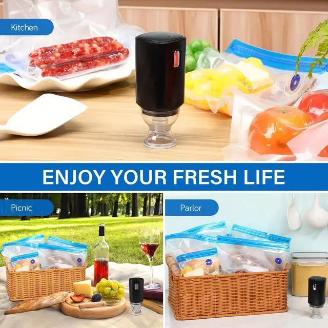 Alt view image 7 of 7 - Vacuum Sealer Machine, 1 Set Rechargeable Food Saver Vacuum Sealer Machine, Portable Handheld Food Sealer