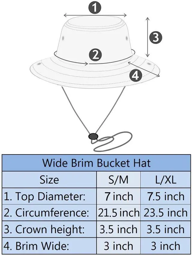 Alt view image 3 of 7 - Wide Brim Hiking Fishing Safari Boonie Bucket Hats 100% Cotton UV Sun Protection For Men Women Outdoor Activities L/XL Aqua