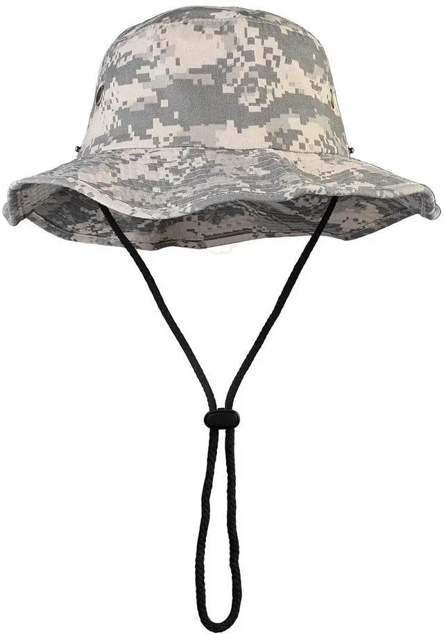 Main image of Wide Brim Hiking Fishing Safari Boonie Bucket Hats 100% Cotton UV Sun Protection For Men Women Outdoor Activities L/XL Digital