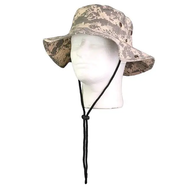 Alt view image 6 of 7 - Wide Brim Hiking Fishing Safari Boonie Bucket Hats 100% Cotton UV Sun Protection For Men Women Outdoor Activities L/XL Digital