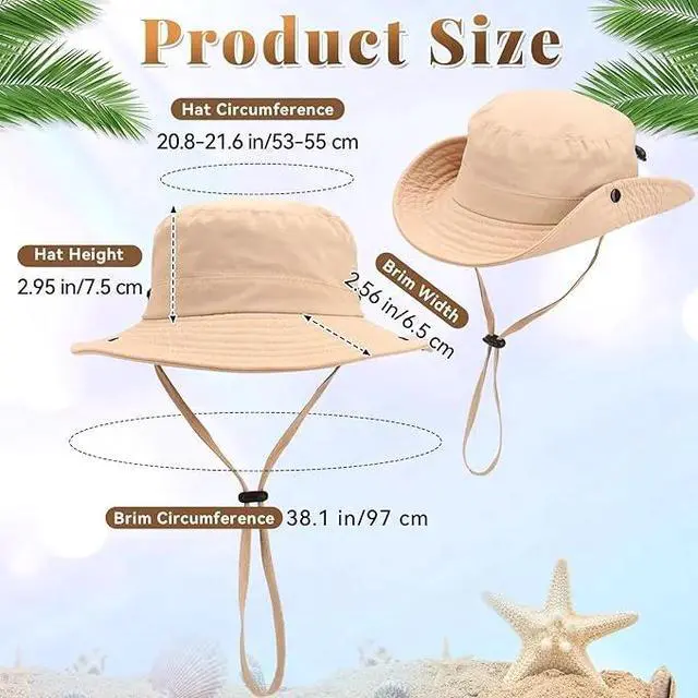 Alt view image 2 of 6 - Outdoor Kids Sun Hat UPF 50+ Quick Dry Foldable Bucket Hat Lightweight Adjustable Fishing Safari Hat for Girls and Boys Khaki