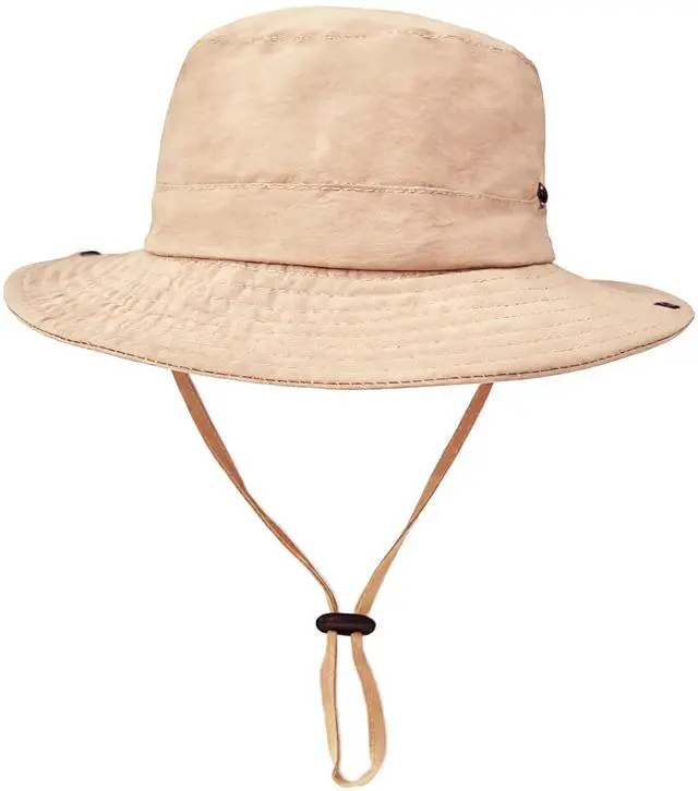 Main image of Outdoor Kids Sun Hat UPF 50+ Quick Dry Foldable Bucket Hat Lightweight Adjustable Fishing Safari Hat for Girls and Boys Khaki