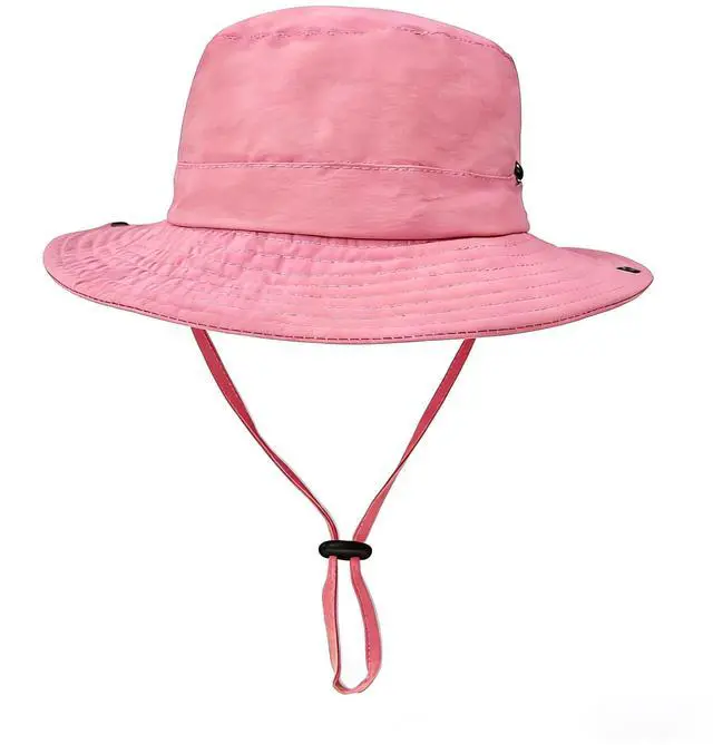 Main image of Outdoor Kids Sun Hat UPF 50+ Quick Dry Foldable Bucket Hat Lightweight Adjustable Fishing Safari Hat for Girls and Boys Pink