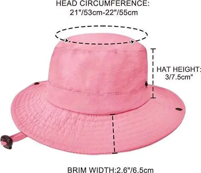 Alt view image 3 of 7 - Outdoor Kids Sun Hat UPF 50+ Quick Dry Foldable Bucket Hat Lightweight Adjustable Fishing Safari Hat for Girls and Boys Pink
