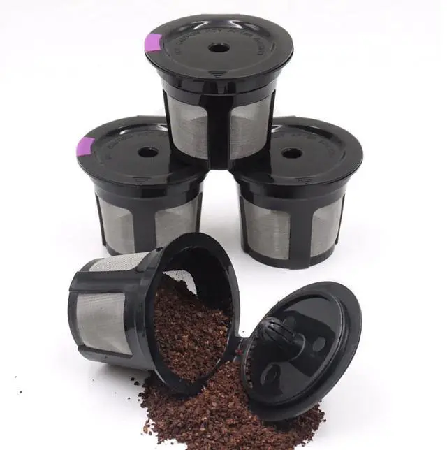 Alt view image 5 of 5 - Reusable K Cups for Keurig, Universal Refillable Coffee Filters for Single Serve Coffee Maker, 3-Pack of Reusable Pods, Black