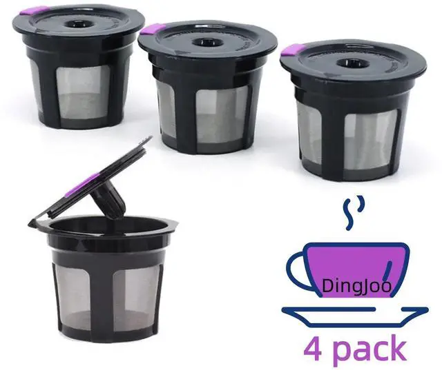 Main image of Reusable K Cups for Keurig, Universal Refillable Coffee Filters for Single Serve Coffee Maker, 6-Pack of Reusable Pods, Black
