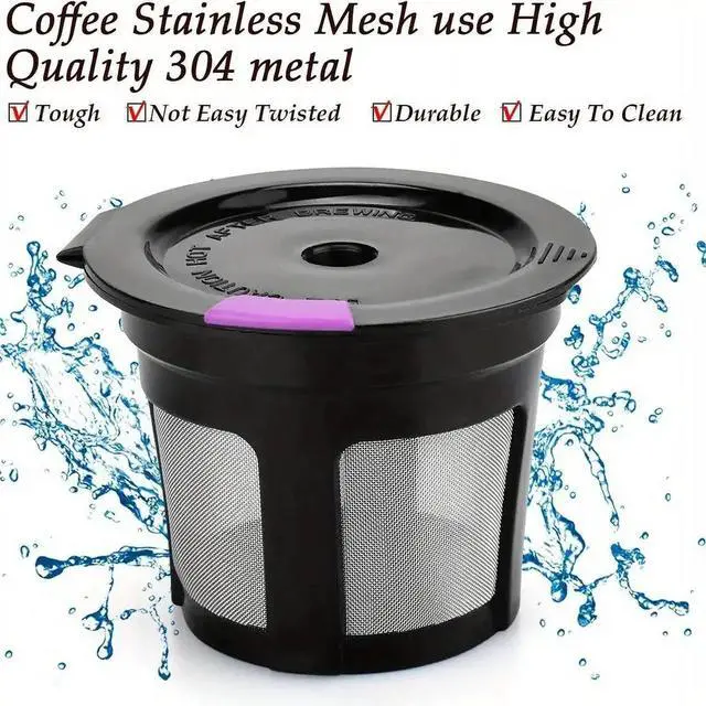 Alt view image 2 of 7 - Reusable K Cups for Keurig, Universal Refillable Coffee Filters for Single Serve Coffee Maker, 6-Pack of Reusable Pods, Black