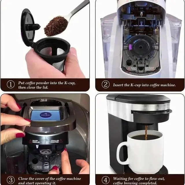 Alt view image 4 of 7 - Reusable K Cups for Keurig, Universal Refillable Coffee Filters for Single Serve Coffee Maker, 6-Pack of Reusable Pods, Black