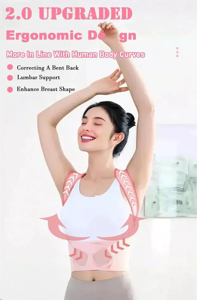 Alt view image 2 of 7 - 2.0 Upgraded Back Brace Posture Corrector for Women & Men Adjustable Back Brace for Scoliosis, Hunchback, Back Pain Relief & Posture Support Large