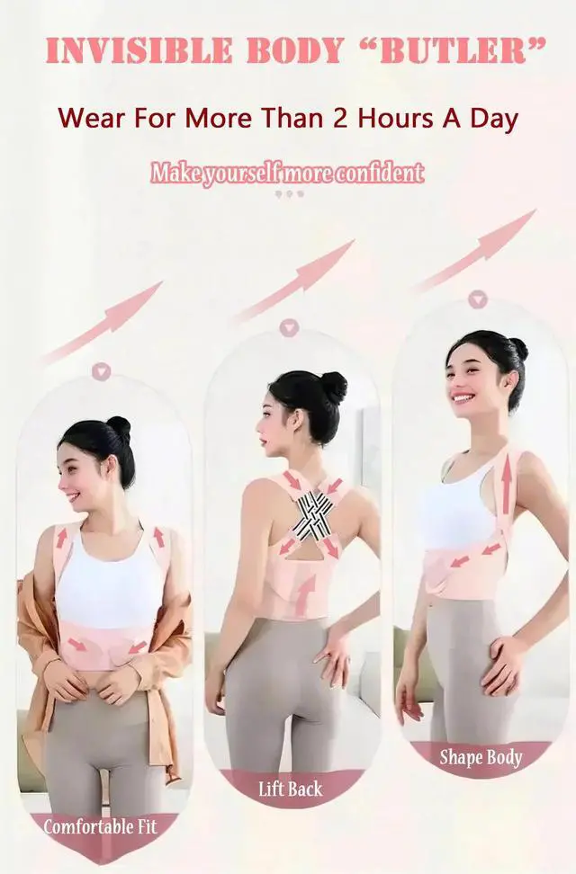 Alt view image 3 of 7 - 2.0 Upgraded Back Brace Posture Corrector for Women & Men Adjustable Back Brace for Scoliosis, Hunchback, Back Pain Relief & Posture Support Large