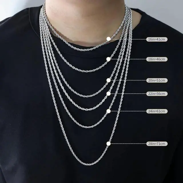 Alt view image 6 of 7 - 925 Sterling Silver Cross Necklace for Men Women Cross Pendant with 3.5mm Stainless Steel Clasp Rope Chain Necklace for Men 18 Inche|925 Sterling Silver Cross Pendant for Women Cross Pendant Necklace