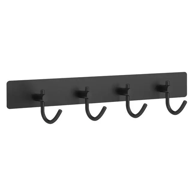 Alt view image 4 of 4 - Self Adhesive Hooks, Heavy Duty Stainless Steel Wall Hooks for Towels Keys Coats Bathroom Kitchen, 4 Hooks