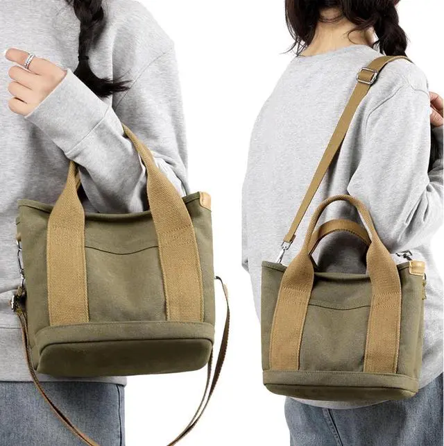 Alt view image 2 of 5 - Tote Bag with Zipper Tote Bag for Women Canvas Crossbody Bag Shoulder Bag Satchel Hobo Bag Messenger Bag 2024