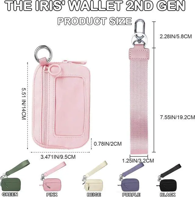 Alt view image 3 of 7 - Tingzi The Iris' Wallet 2nd Gen, Iris Pouch Wristlet, Wristlet Wallets for Women, Zippered Card Case With Id Window/Hand strap