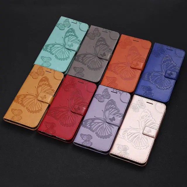 Alt view image 6 of 7 - iPhone 6 Plus/ 6S Plus Wallet case, Allytech Pretty Retro Embossed Butterfly Flower Design PU Leather Book Style Wallet Flip Case Cover for Apple iPhone 6 Plus and iPhone 6S Plus, Blue