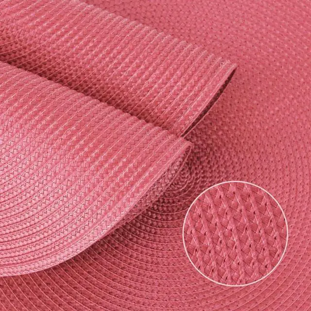 Alt view image 5 of 7 - QUTETN Round Braided Placemats Set of 6 Table Mats for Dining Tables Woven Washable Non-Slip Place mats 15 Inch Red