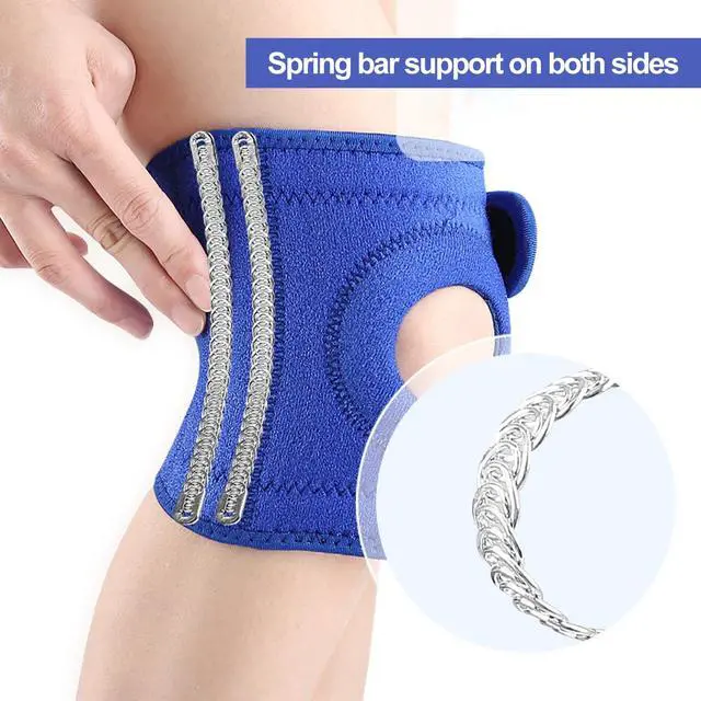 Alt view image 3 of 7 - Deyuer 1Pc Youth Kids Knee Brace Patella Stabilizer with Adjustable Fastener Tape Soft Non-Slip Design Knee Support Strap Royal Blue