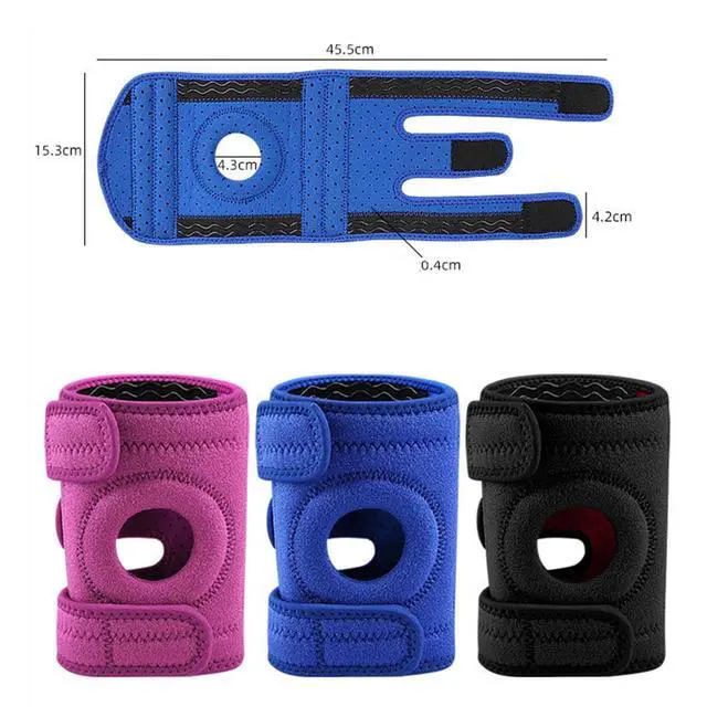 Alt view image 4 of 7 - Deyuer 1Pc Youth Kids Knee Brace Patella Stabilizer with Adjustable Fastener Tape Soft Non-Slip Design Knee Support Strap Royal Blue