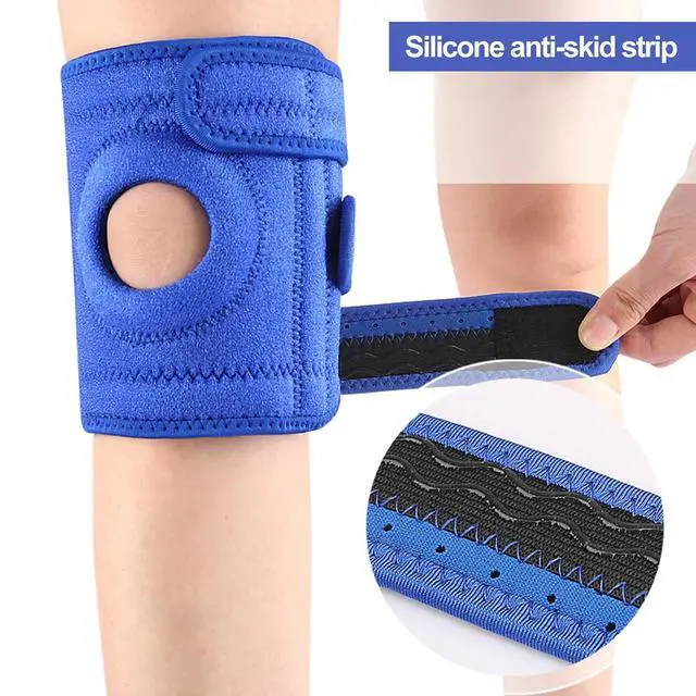 Alt view image 2 of 7 - Deyuer 1Pc Youth Kids Knee Brace Patella Stabilizer with Adjustable Fastener Tape Soft Non-Slip Design Knee Support Strap Royal Blue