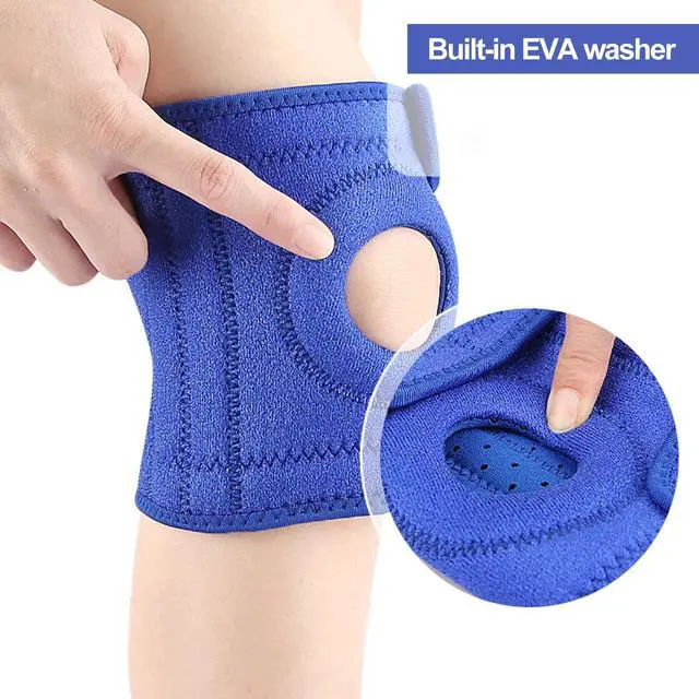 Alt view image 6 of 7 - Deyuer 1Pc Youth Kids Knee Brace Patella Stabilizer with Adjustable Fastener Tape Soft Non-Slip Design Knee Support Strap Royal Blue