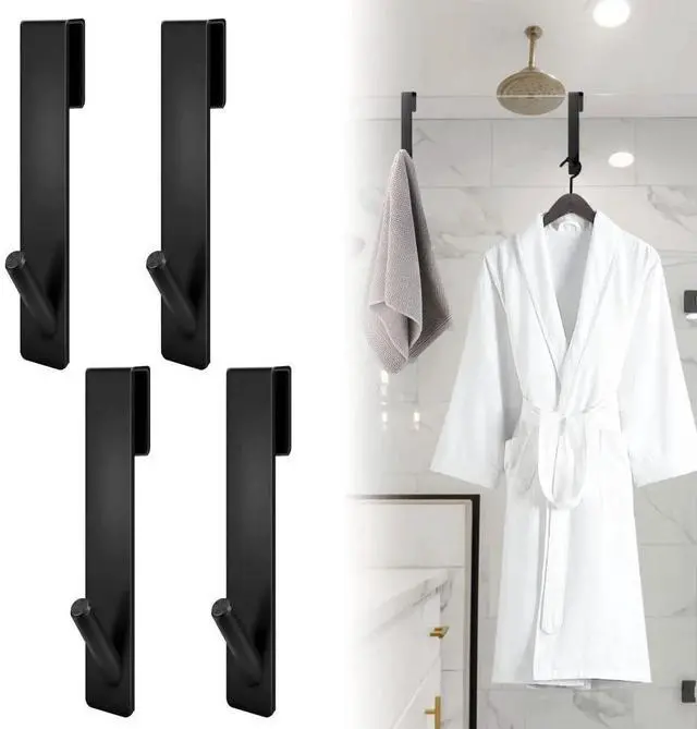 Main image of VIVIHEYDAY Glass Shower Door Hooks, Bathroom Towel Hanger, Over The Door Towel Rack, Stainless Steel