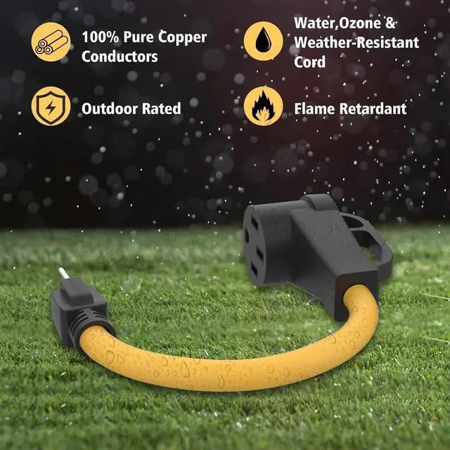 Alt view image 5 of 7 - RV Adapter Cord, NEMA 5-15P to 14-50R, 50Amp to 15Amp, 110 V, 10 Gauge, for RV trailer, camping accessories