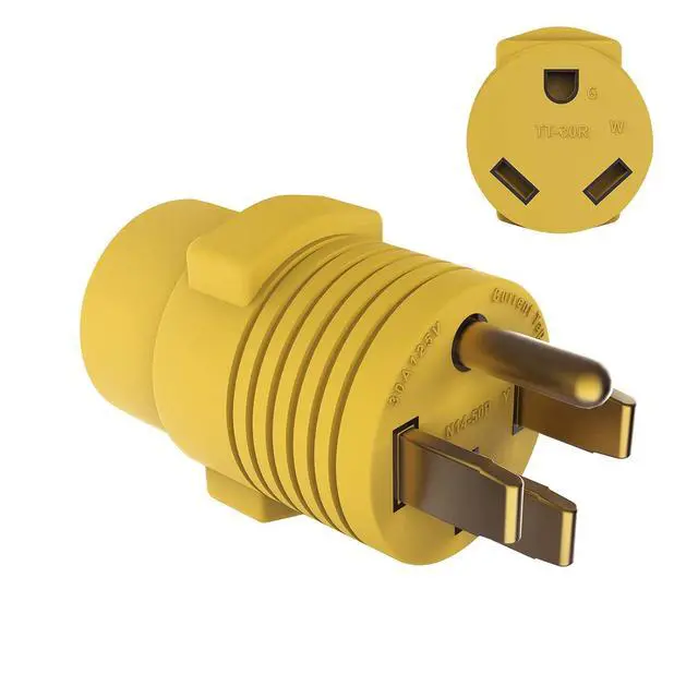 Main image of RV Plug Adapter PVC 50 Amp Male (14-50P) to 30 Amp Female (TT-30R)