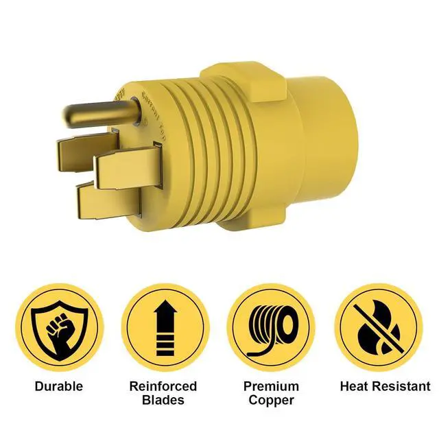 Alt view image 5 of 6 - RV Plug Adapter PVC 50 Amp Male (14-50P) to 30 Amp Female (TT-30R)