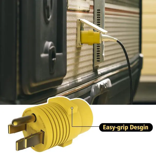 Alt view image 6 of 6 - RV Plug Adapter PVC 50 Amp Male (14-50P) to 30 Amp Female (TT-30R)